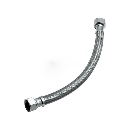 12 In. Chrome Cylindrical Stainless Steel Water Supply Hose- Full Flow